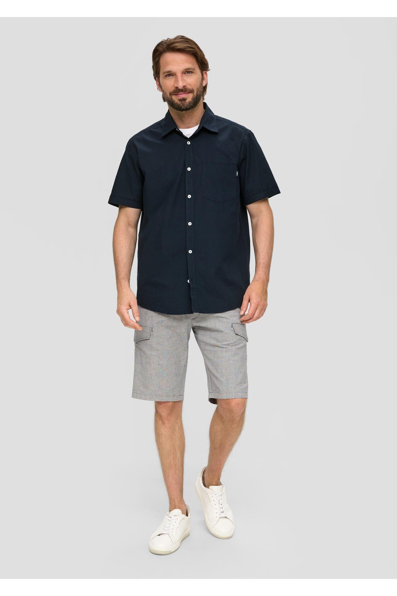 S.OLIVER Kurzarmhemd 5978_navy Regular Fit, Bild 1