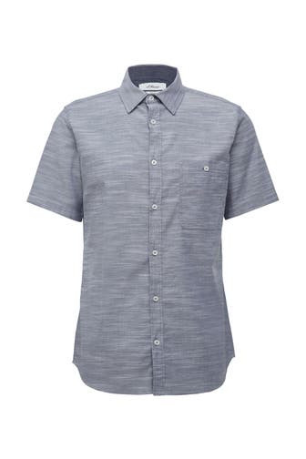 S.OLIVER Kurzarmhemd 5852_tiefblau Slim Fit