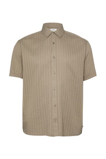 S.OLIVER Kurzarmhemd 7853_braun Regular Fit