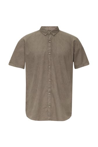 QS BY S.OLIVER Kurzarmhemd 85A0_karamell Regular Fit
