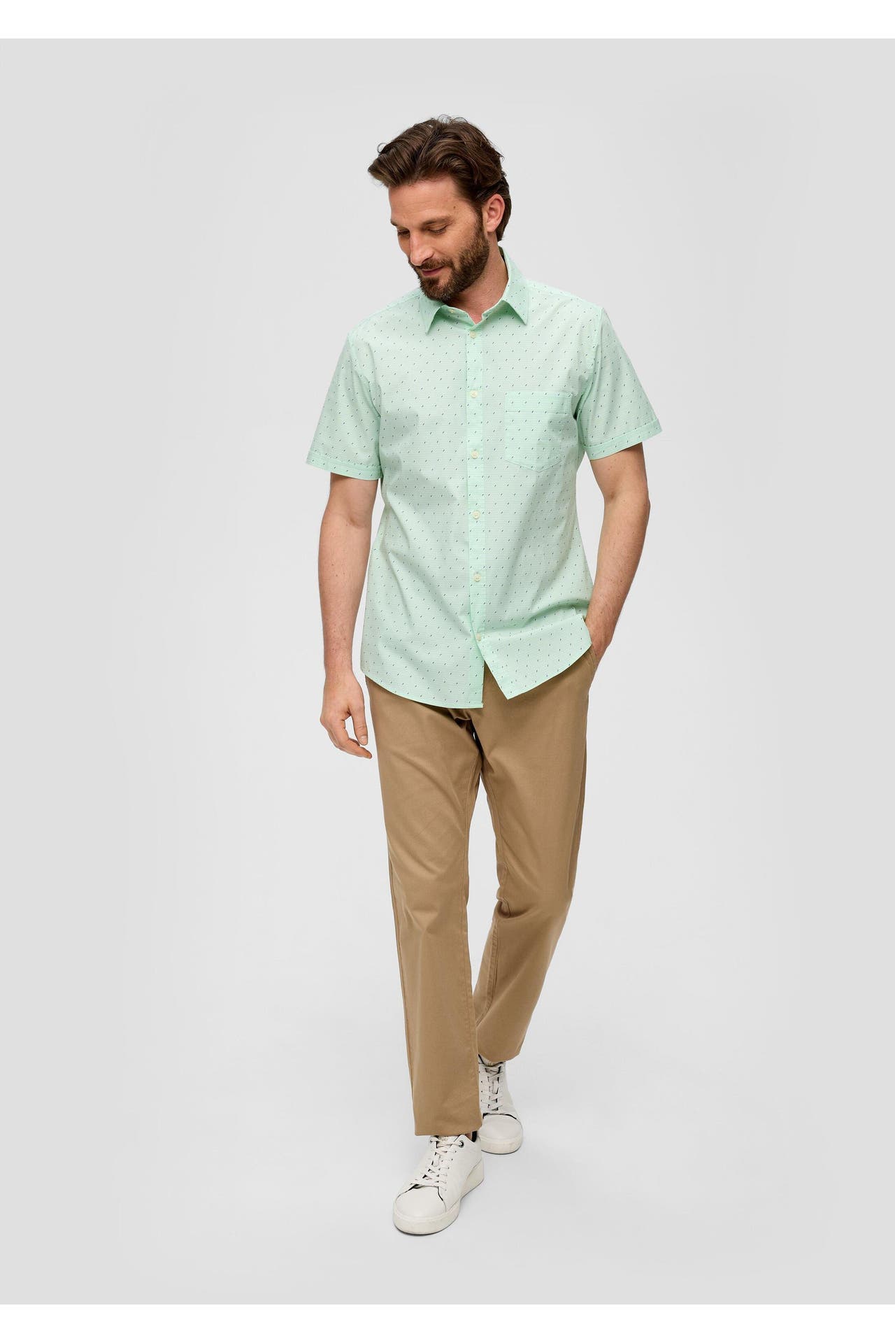 S.OLIVER Kurzarmhemd 65A3_minze Slim Fit, Bild 1
