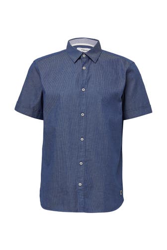 S.OLIVER Kurzarmhemd 58K4_tiefblau Regular Fit