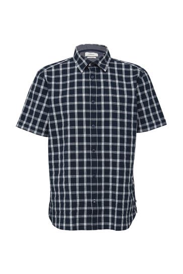 S.OLIVER Kurzarmhemd 59N1_navy Regular Fit