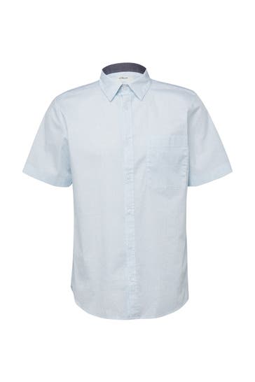 S.OLIVER Kurzarmhemd 50A0_hellblau Slim Fit