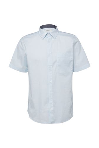S.OLIVER Kurzarmhemd 50A0_hellblau Slim Fit