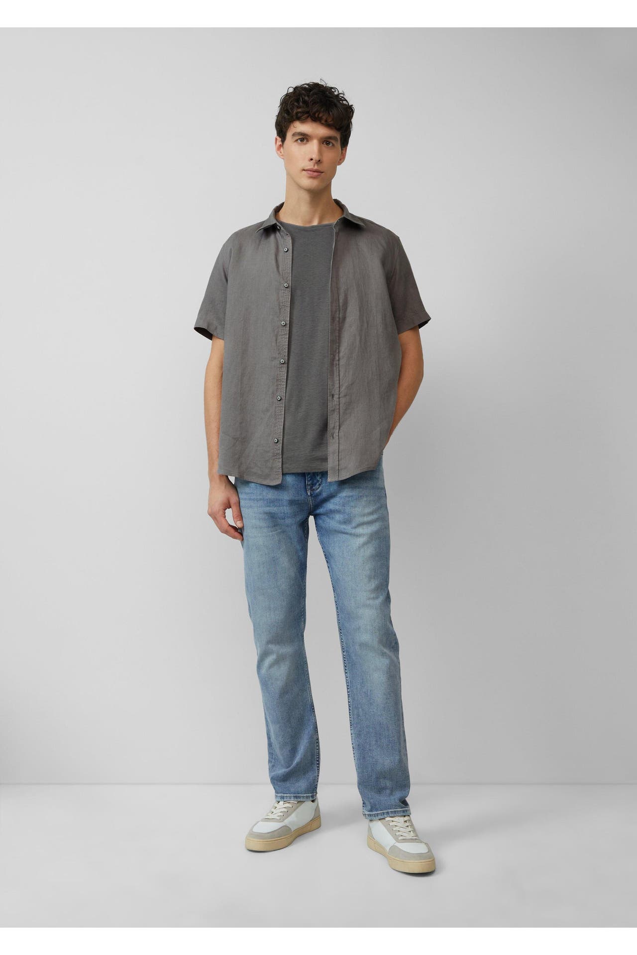 S.OLIVER Kurzarmhemd 9467_grau meliert Regular Fit, Bild 1