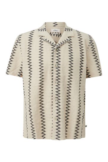 S.OLIVER Kurzarmhemd 81G0_beige Loose Fit