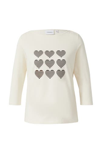 COMMA, T-Shirt 04D2_creme