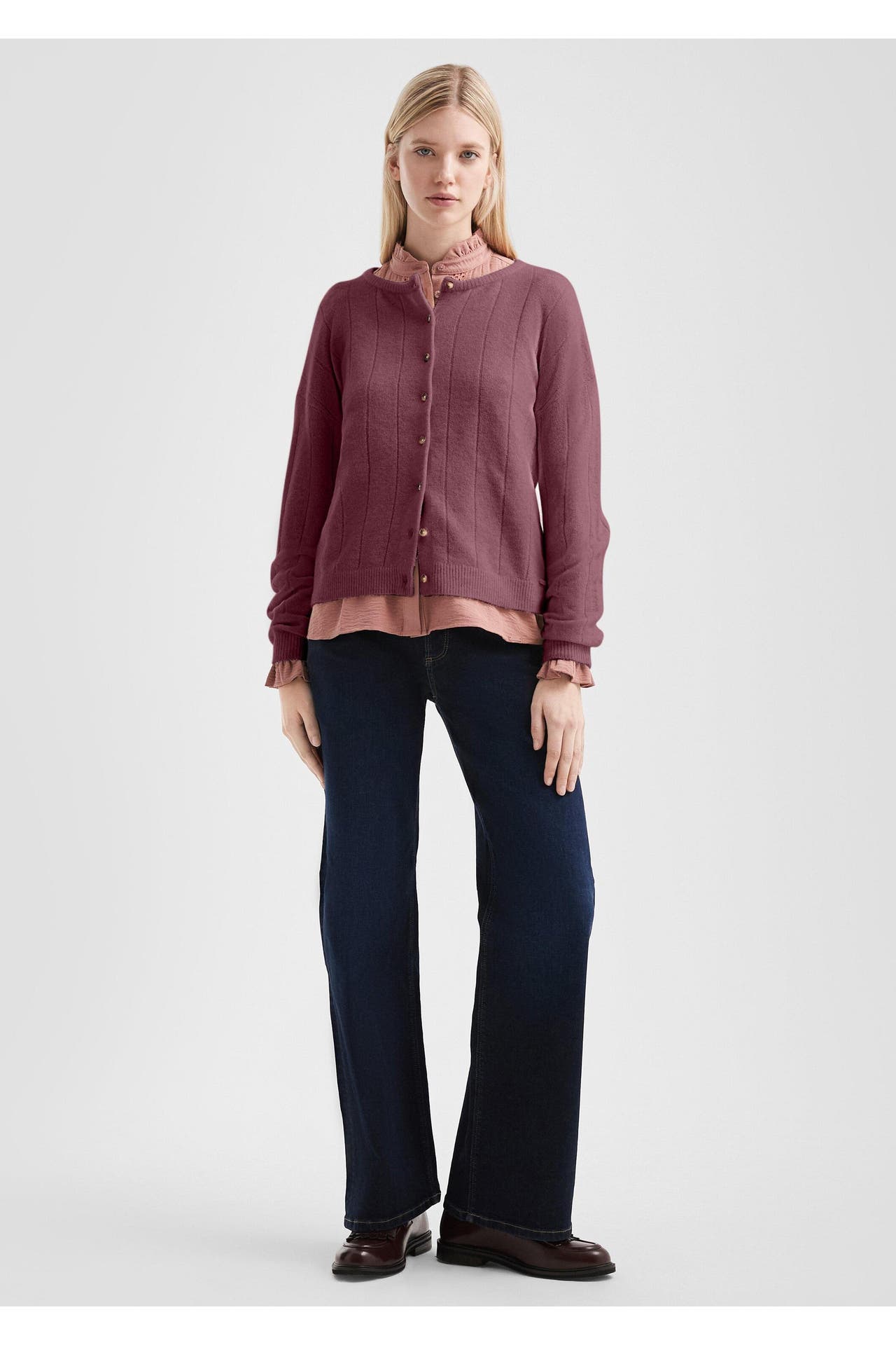 QS BY S.OLIVER Strickjacke 39W0_bordeaux, Bild 1