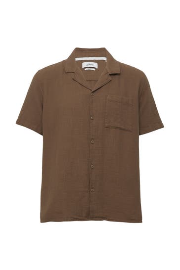 S.OLIVER Kurzarmhemd 8483_sandstein Loose Fit