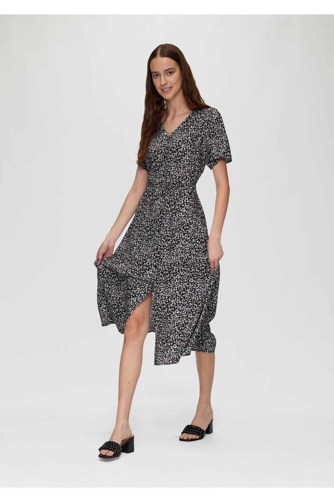 QS BY S.OLIVER Midikleid 99A1_schwarz, Bild 1