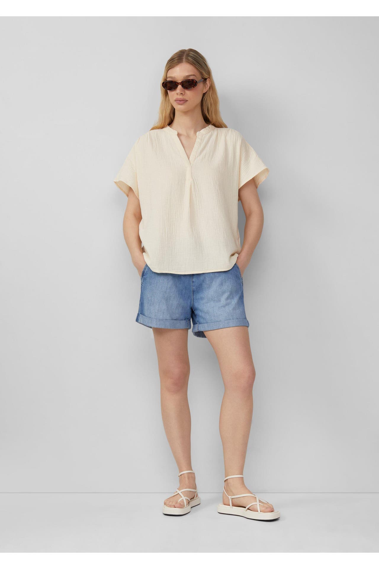 QS BY S.OLIVER Blusenshirt 0808_helles sand, Bild 1