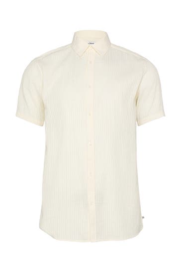 S.OLIVER Kurzarmhemd 0200_creme Regular Fit