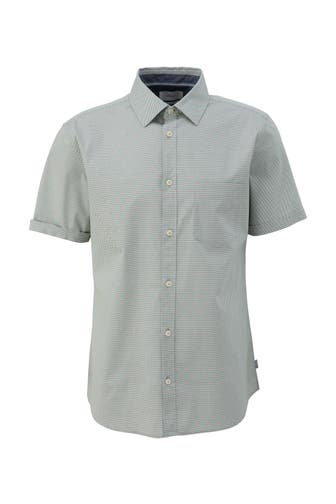 S.OLIVER Kurzarmhemd 78A3_tannengrün Slim Fit