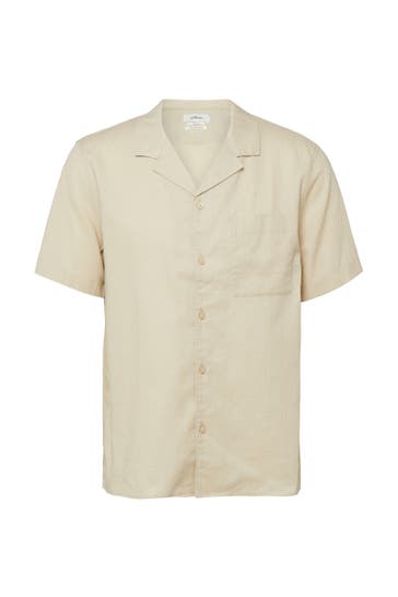 S.OLIVER Kurzarmhemd 8148_beige Loose Fit