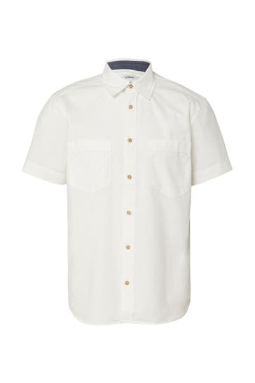 S.OLIVER Kurzarmhemd 0200_creme Regular Fit