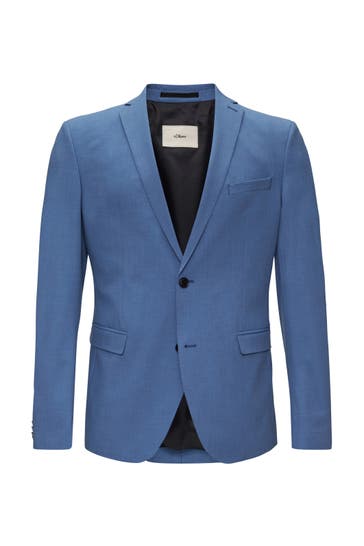 S.OLIVER Casual-Sakko S.OPURE 53W1_blau Slim Fit