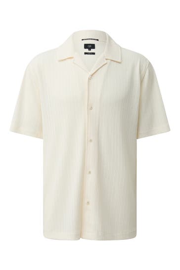 QS BY S.OLIVER Kurzarmhemd 0210_creme Loose Fit