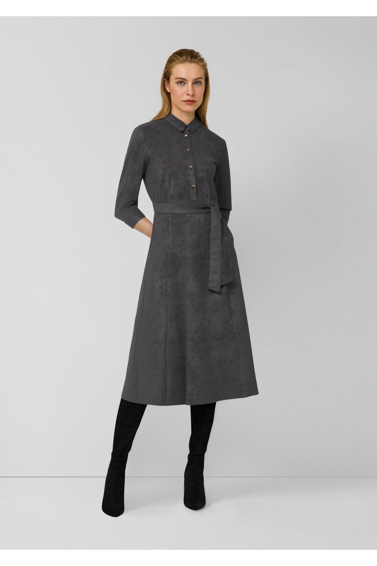 S.OLIVER Midikleid 9828_dunkelgrau, Bild 1