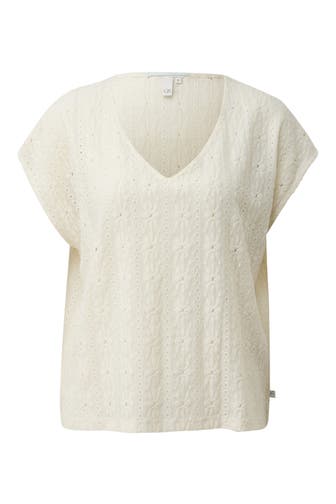 QS BY S.OLIVER T-Shirt 0200_creme