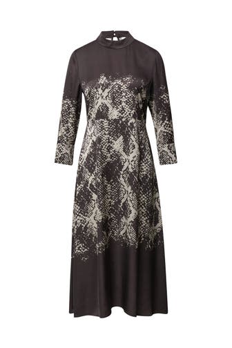 COMMA, Midikleid 89E4_dunkelbraun