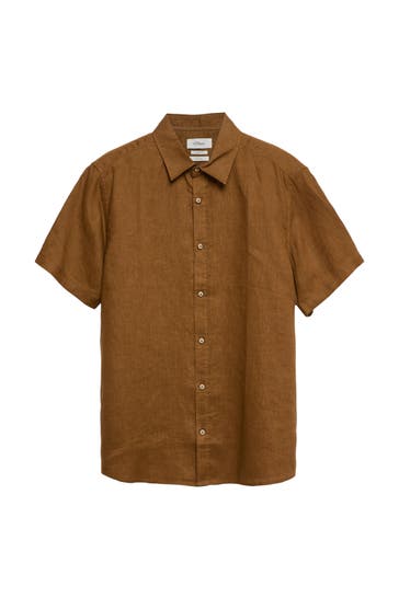 S.OLIVER Kurzarmhemd 8919_braun Regular Fit