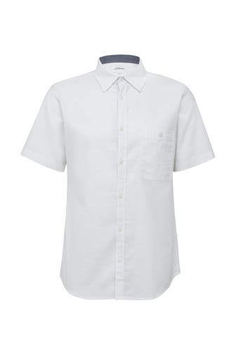 S.OLIVER Kurzarmhemd 0120_weiß Slim Fit
