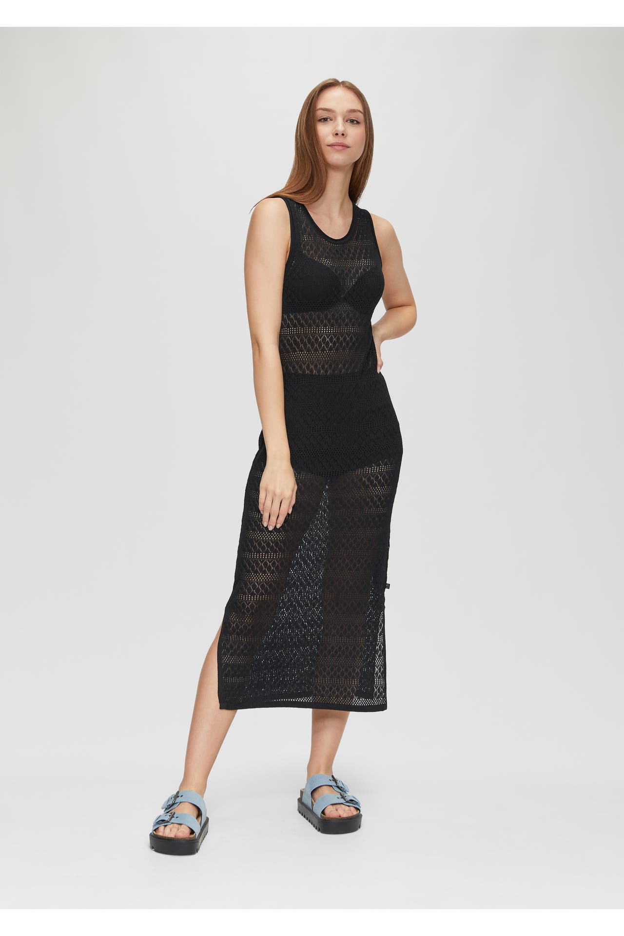 QS BY S.OLIVER Midikleid 9999_schwarz, Bild 1