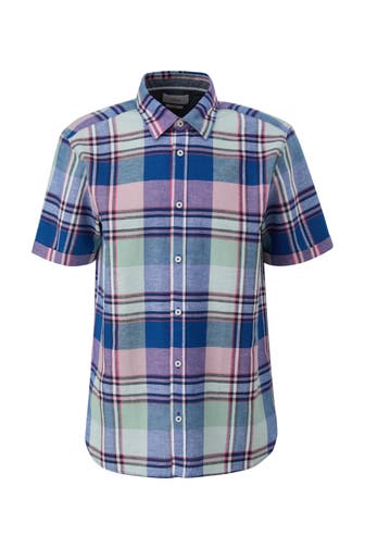 S.OLIVER Kurzarmhemd 33N2_blau Regular Fit