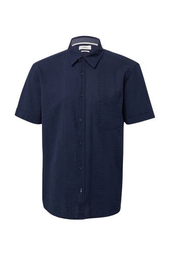S.OLIVER Kurzarmhemd 5852_tiefblau Regular Fit
