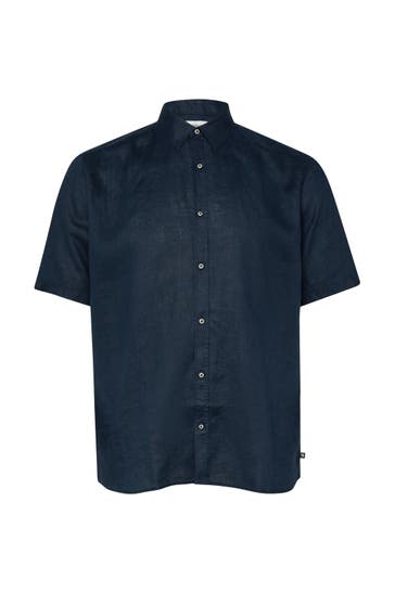 S.OLIVER Kurzarmhemd 5978_navy Regular Fit