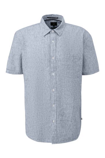 QS BY S.OLIVER Kurzarmhemd 58W0_navy Regular Fit