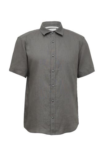 S.OLIVER Kurzarmhemd 9467_grau meliert Regular Fit