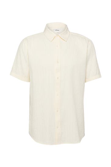 S.OLIVER Kurzarmhemd 0200_creme Regular Fit