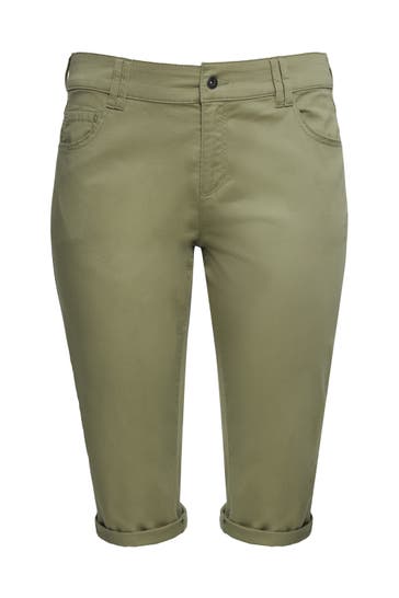 QS BY S.OLIVER Short 7282_helles olivgrün Tapered