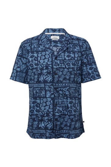 S.OLIVER Kurzarmhemd 58A9_tiefblau Loose Fit