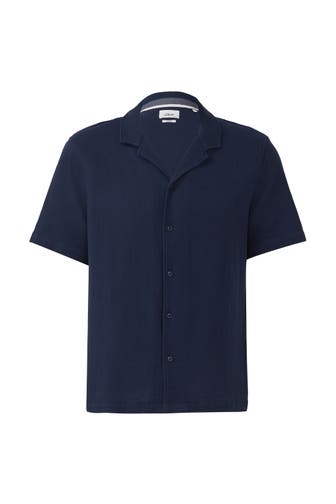 S.OLIVER Kurzarmhemd 5852_tiefblau Loose Fit