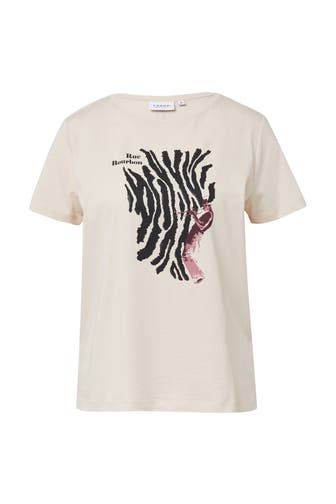 COMMA, T-Shirt 80D4_helles beige