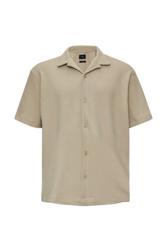 QS BY S.OLIVER Kurzarmhemd 8161_beige Regular Fit