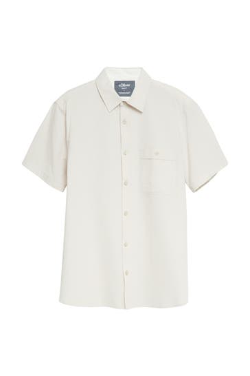 S.OLIVER Kurzarmhemd 93G3_helles beige Regular Fit