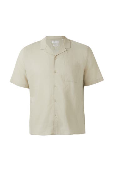 S.OLIVER Kurzarmhemd 8148_beige Loose Fit