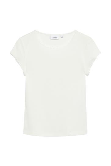 COMMA, T-Shirt 0120_weiß
