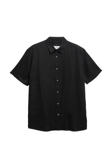 S.OLIVER Kurzarmhemd 9999_schwarz Regular Fit