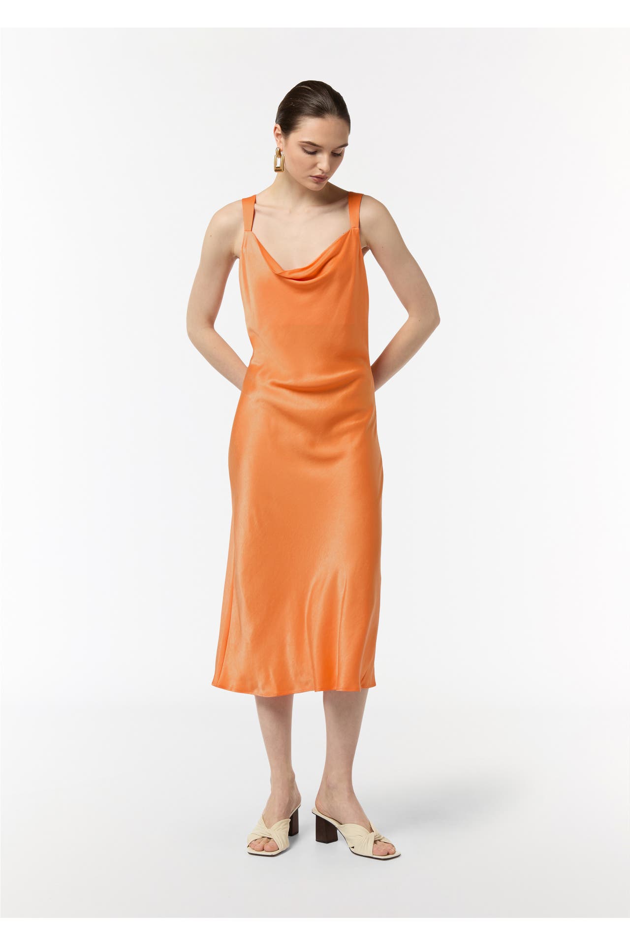 COMMA, Midikleid 2236_orange, Bild 1