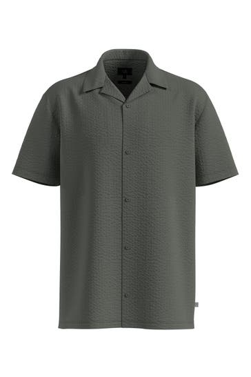 QS BY S.OLIVER Kurzarmhemd 9711_grau Loose Fit