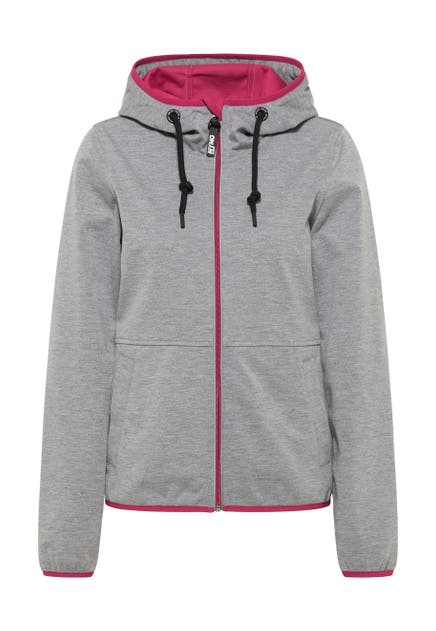 MYMO Übergangsjacke Grau Melange Dunkelpink