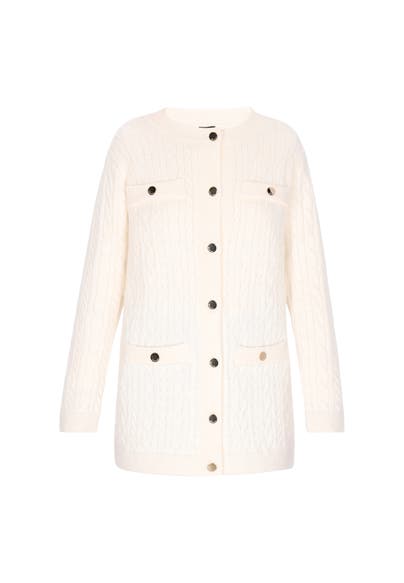 DREIMASTER Strickjacke Wollweiss