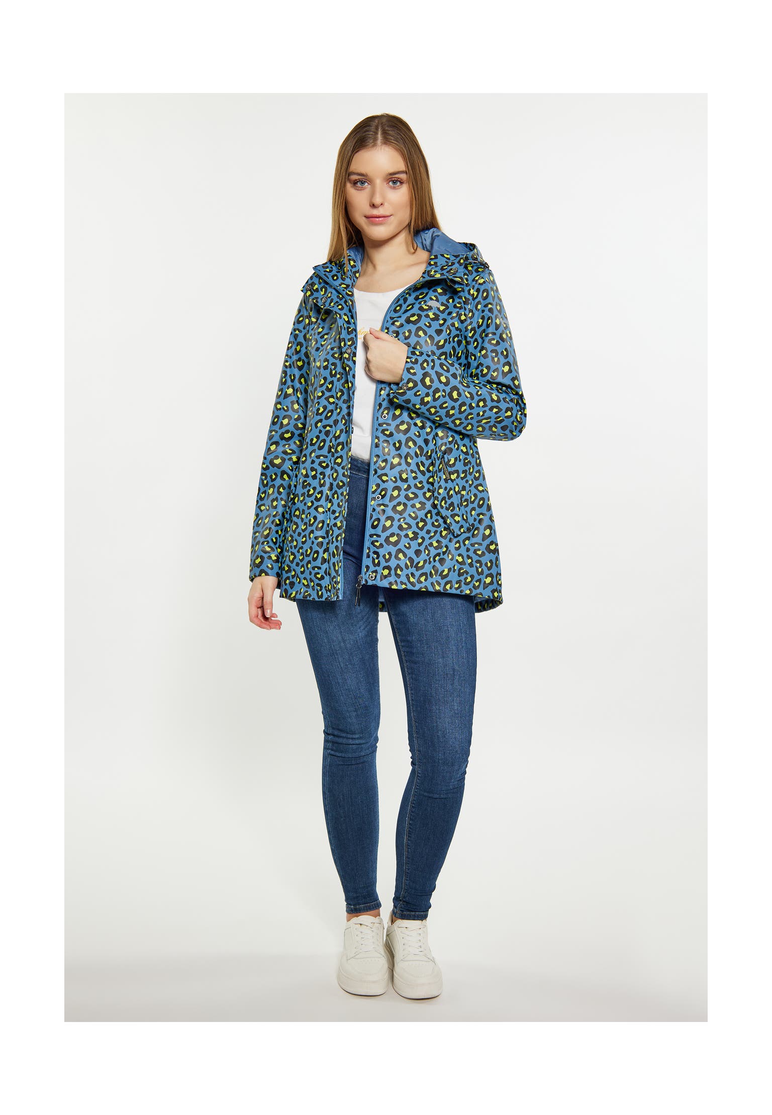 SCHMUDDELWEDDA Regenjacke Stahlblau Limette Leo, Bild 1