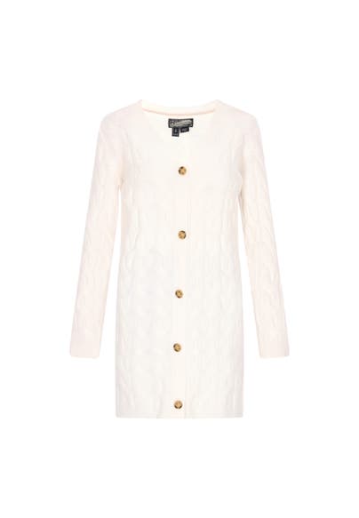DREIMASTER Strickjacke Wollweiss