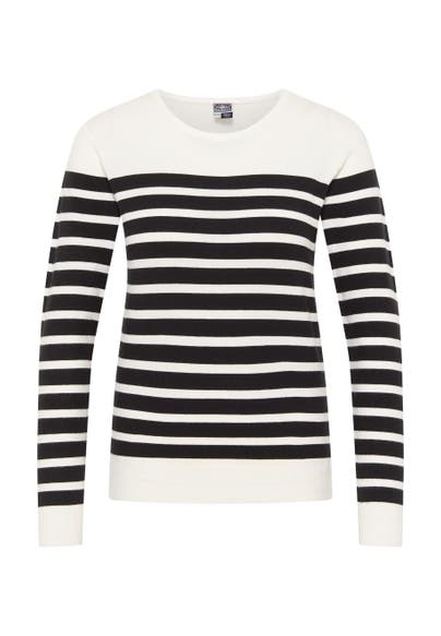DREIMASTER Pullover Wollweiss Schwarz